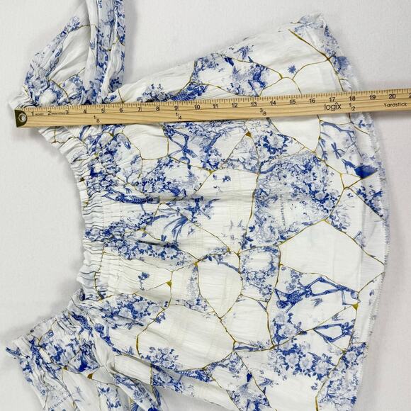 All Saints Women’s Lara Off The Shoulder Smocked Top Size 8 White Linen Silk - Picture 13 of 13